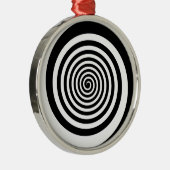 Schwarze u. weiße Hypnotik-Spirale Silbernes Ornament (Rechts)