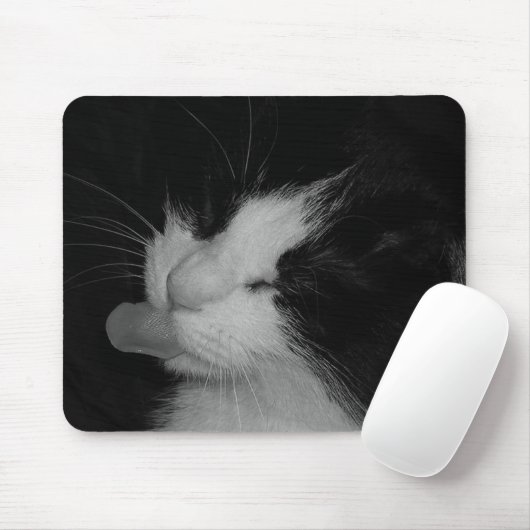 Schwarze u. weiße Katze Mousepad (Mit Mouse)