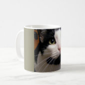 Schwarze u. weiße Katzen-Kaffeetasse Kaffeetasse (Vorderseite Links)