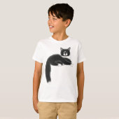 Schwarze u. weiße Kitty-Katze scherzt T - Shirt (Vorne ganz)