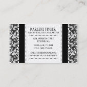 Schwarze u. weiße klassische Damast-Mama, die /m Telefonnummerkarte (Rückseite)