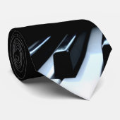 Schwarze u. weiße Klavier-Schlüssel Krawatte (Gerollt)