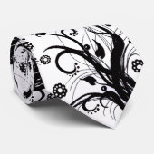 Schwarze u. weiße Krawatte der Fusion - (Gerollt)