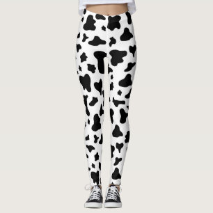 Schwarze u. weiße Kuh-Druck-Leggings Leggings
