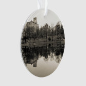Schwarze u. weiße Landschaft im Central Park Ornament (Vorderseite)