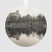 Schwarze u. weiße Landschaft im Central Park Ornament (Rückseite)