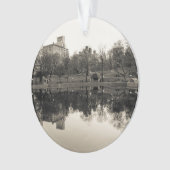 Schwarze u. weiße Landschaft im Central Park Ornament (Vorderseite)