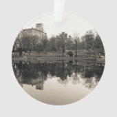 Schwarze u. weiße Landschaft im Central Park Ornament (Vorderseite)