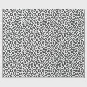 Schwarze u. weiße Leopard-Druck-Tierhaut-Muster Geschenkpapier (Flach)