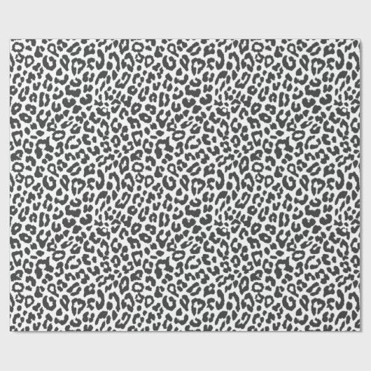 Schwarze u. weiße Leopard-Druck-Tierhaut-Muster Geschenkpapier (Flach)