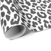 Schwarze u. weiße Leopard-Druck-Tierhaut-Muster Geschenkpapier (Rolleneckpunkt)