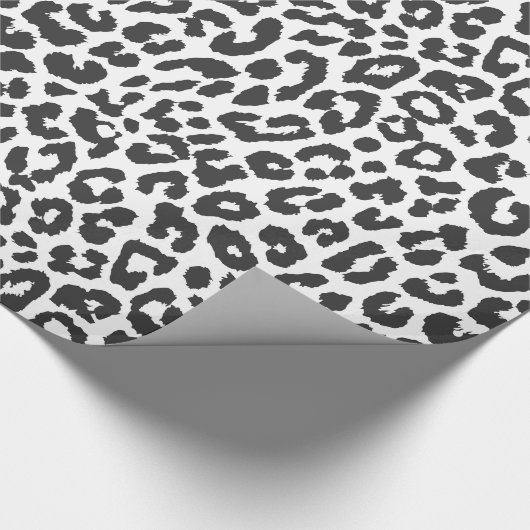 Schwarze u. weiße Leopard-Druck-Tierhaut-Muster Geschenkpapier (Ecke)