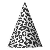 Schwarze u. weiße Leopard-Druck-Tierhaut-Muster Partyhütchen (Rückseite)