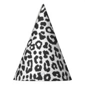 Schwarze u. weiße Leopard-Druck-Tierhaut-Muster Partyhütchen (Links)