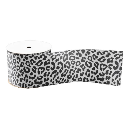 Schwarze u. weiße Leopard-Druck-Tierhaut-Muster Ripsband (Spule)