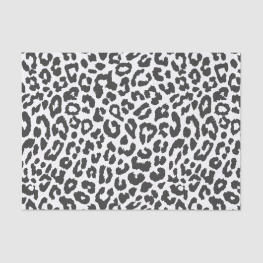 Schwarze u. weiße Leopard-Druck-Tierhaut-Muster Seidenpapier (Vorderseite)