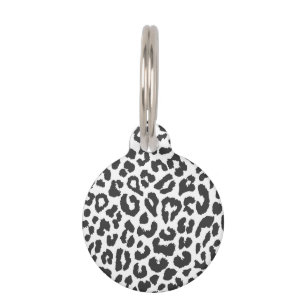 Schwarze u. weiße Leopard-Druck-Tierhaut-Muster Tiernamensmarke