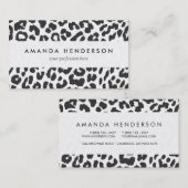 Schwarze u. weiße Leopard-Druck-Tierhaut-Muster Visitenkarte (Vorne/Hinten)