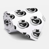 Schwarze u. weiße Liebe-Katzen-Krawatte Krawatte (Gerollt)