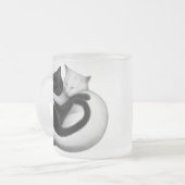 Schwarze u. weiße Liebe-Katzen-Tasse Mattglastasse (Vorderseite Links)