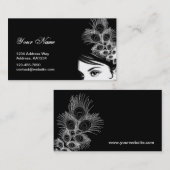 Schwarze u. weiße Mädchen-Visitenkarte Visitenkarte (Vorne/Hinten)