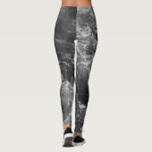 Schwarze u. weiße Ozean-Leggings Leggings (Rückseite)