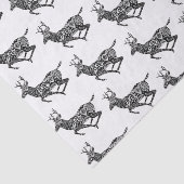 Schwarze u. weiße Paisley-Rotwild Seidenpapier (Ausschnitt)