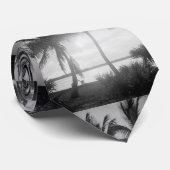 Schwarze u. weiße Palmen in der Krawatte (Gerollt)