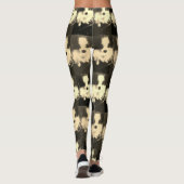 Schwarze u. weiße Papillon Hundedesigner-Leggings Leggings (Rückseite)