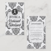 Schwarze u. weiße persönliche terminkarte (Vorne/Hinten)