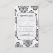 Schwarze u. weiße persönliche terminkarte (Rückseite)