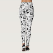 Schwarze u. weiße Pickleballs Leggings (Rückseite)