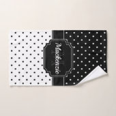 Schwarze u. weiße Punkte Badhandtuch Set (Handtuch)