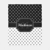 Schwarze u. weiße Punkte Fleecedecke (Vorderseite)