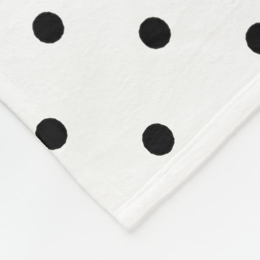 Schwarze u. weiße Punkte Fleecedecke (Ecke)