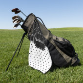 Schwarze u. weiße Punkte Golfhandtuch (Gras)
