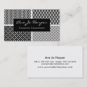 Schwarze u. weiße Retro Muster x vier: Spaß u. Visitenkarte (Vorne/Hinten)