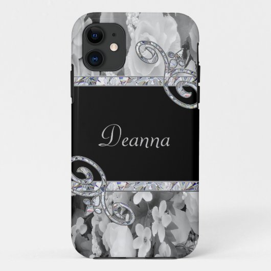 Schwarze u. weiße Rosen u. Case-Mate iPhone Hülle (Rückseite)