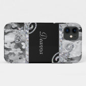 Schwarze u. weiße Rosen u. Case-Mate iPhone Hülle (Rückseite (Horizontal))