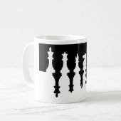 Schwarze u. weiße Schach-Stücke Kaffeetasse (Vorderseite Links)