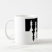 Schwarze u. weiße Schach-Stücke Kaffeetasse (Links)