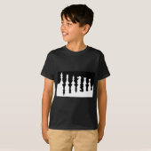 Schwarze u. weiße Schach-Stücke T-Shirt (Vorne ganz)