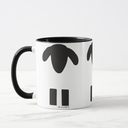 Schwarze u. weiße Schaf-Tasse Tasse (Links)