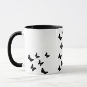 schwarze u. weiße Schmetterlings-Tasse Tasse (Links)