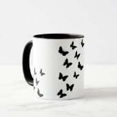schwarze u. weiße Schmetterlings-Tasse Tasse (Vorderseite Links)
