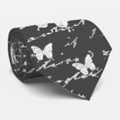 Schwarze u. weiße Schmetterlings-Träume Krawatte (Gerollt)