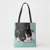 Schwarze u. weiße Smokings-Katze Tasche (Vorderseite)
