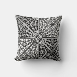 Schwarze u. weiße Spiegel-Mandala 2 Kissen