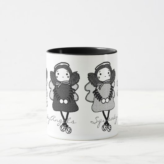 Schwarze u. weiße SqueakyAngels Tasse (Zentrum)