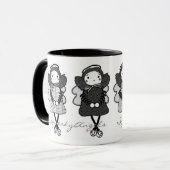 Schwarze u. weiße SqueakyAngels Tasse (Vorderseite Links)